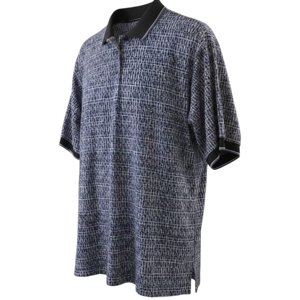 Steve Stricker Fairway Sport Mens Large Blue Golf Tee Print Cotton Polo Shirt